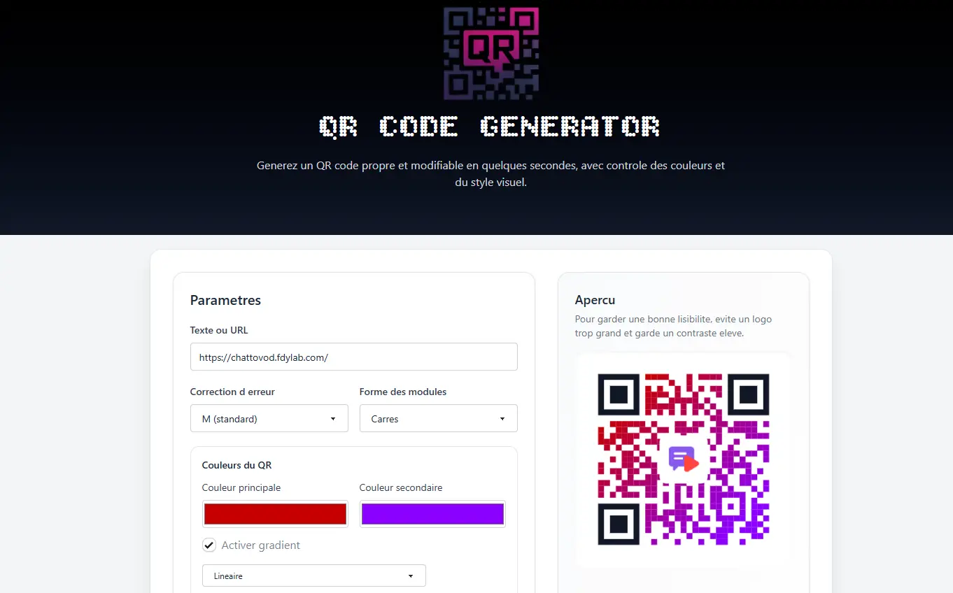 QR Code Generator Exemple